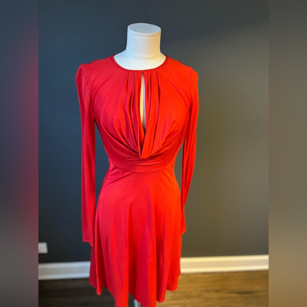 BCBGMAXAZRIA SAM LONG-SLEEVE DRAPED DRESS size XS